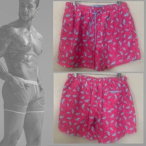 Happy Hour Swim Trunks XXL runs small 34-42" waist 4" inseam Gently worn